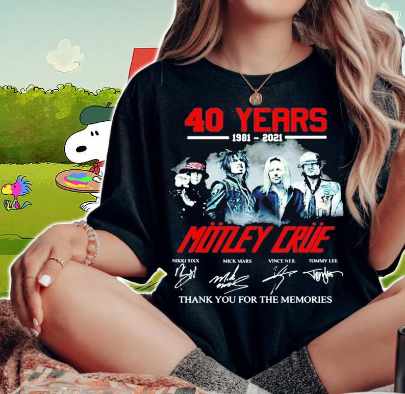 40 years 1981-2021 Motley Crue thank you for the memories shirt woman shirt