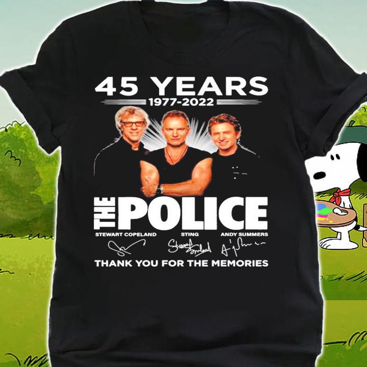 45 years 1977-2022 The Police signatures shirt shirt