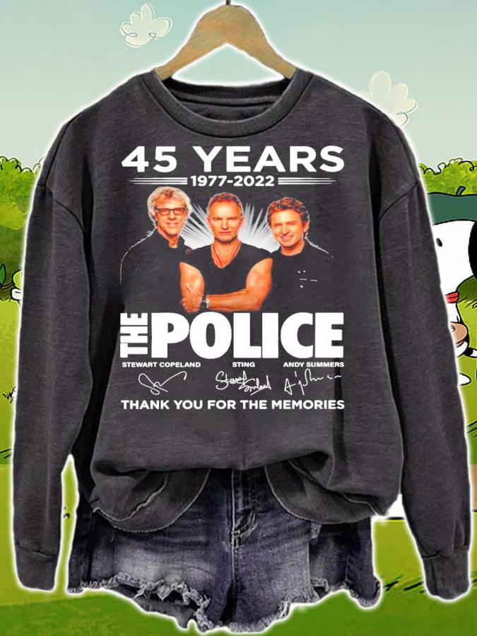 45 years 1977-2022 The Police signatures shirt sweatshirt