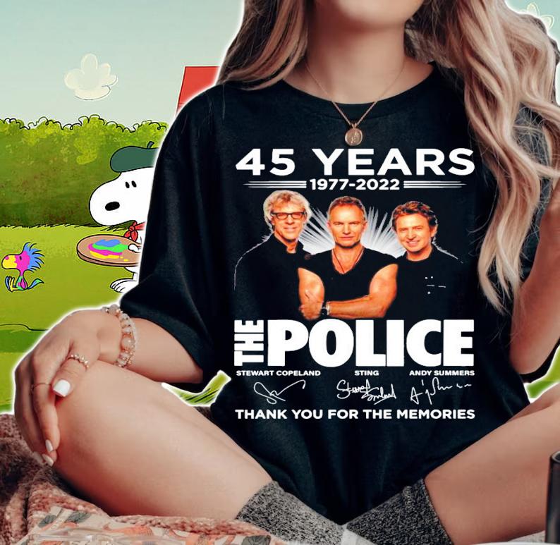 45 years 1977-2022 The Police signatures shirt woman shirt