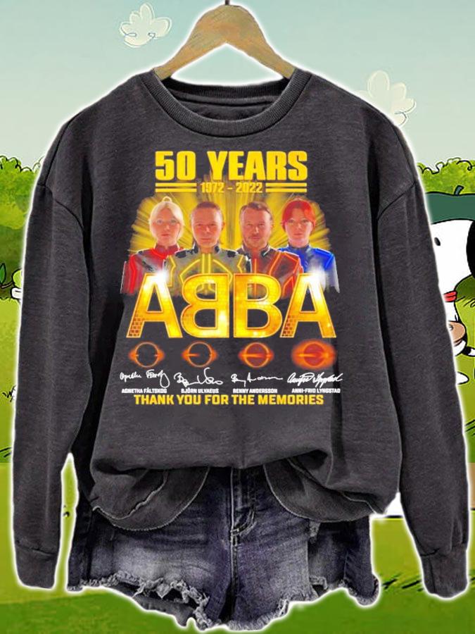 50 years 1972-2022 ABBA signatures thank you for the memories t-shirt sweatshirt
