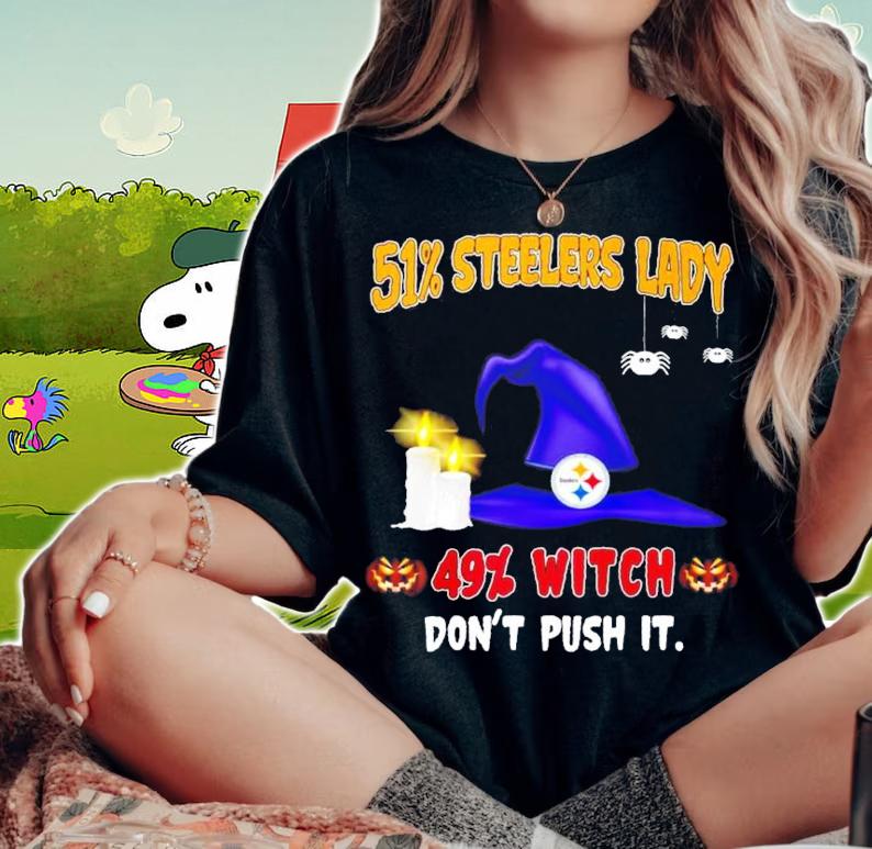 51% Steelers Lady 19% Witch don't push it shirt woman shirt