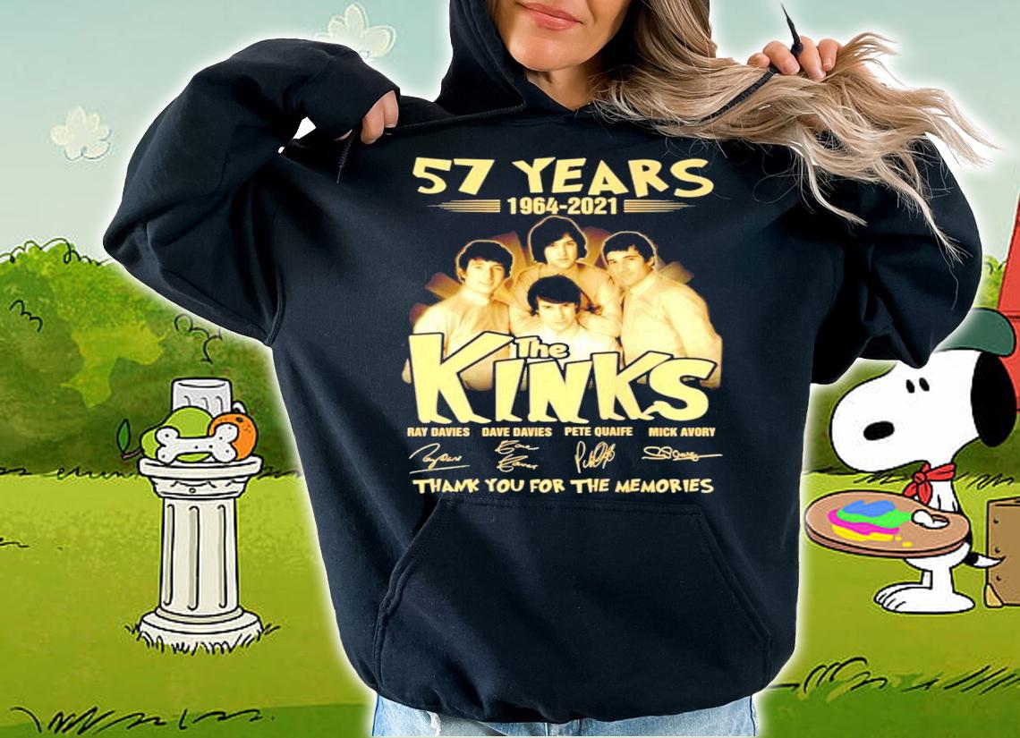57 years 1964-2021 The Kinks signature thank you for the memories shirt hoodie