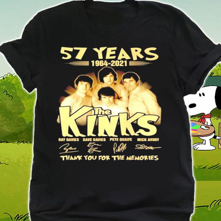 57 years 1964-2021 The Kinks signature thank you for the memories shirt shirt