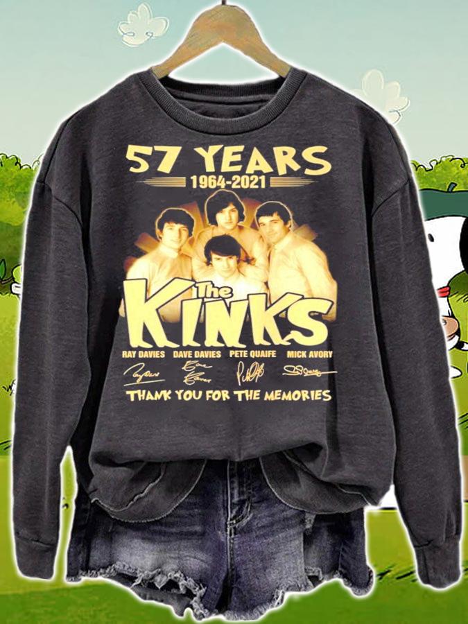 57 years 1964-2021 The Kinks signature thank you for the memories shirt sweatshirt
