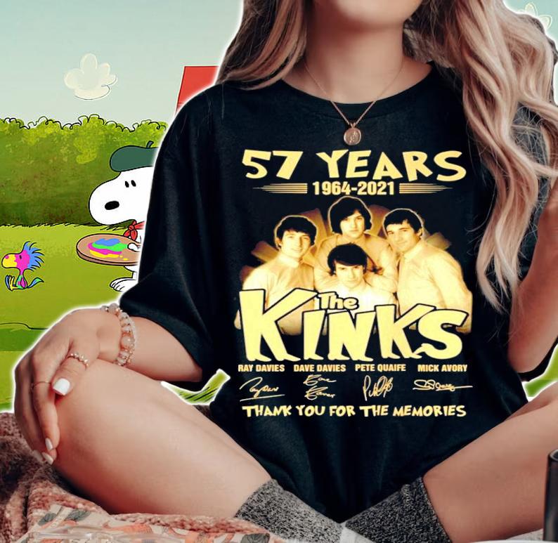 57 years 1964-2021 The Kinks signature thank you for the memories shirt woman shirt