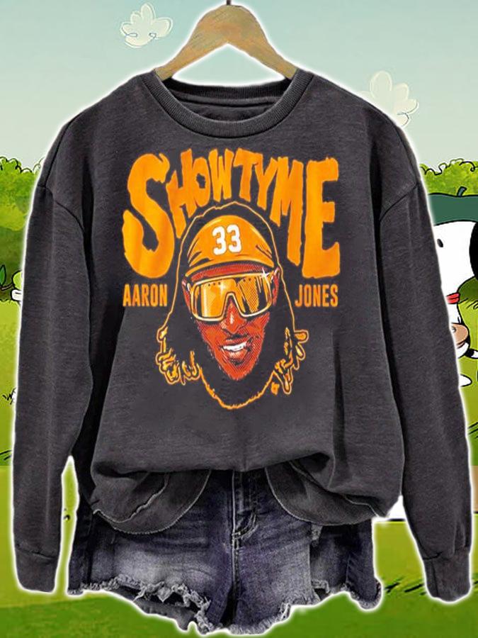Aaron Jones Showtyme Glasses shirt sweatshirt