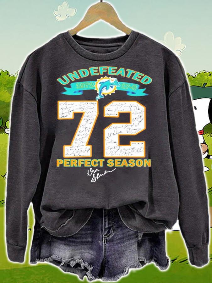 Miami Dolphins 72 Undefeated 1972 17-0 perfect season signatures t-shirt sweatshirt
