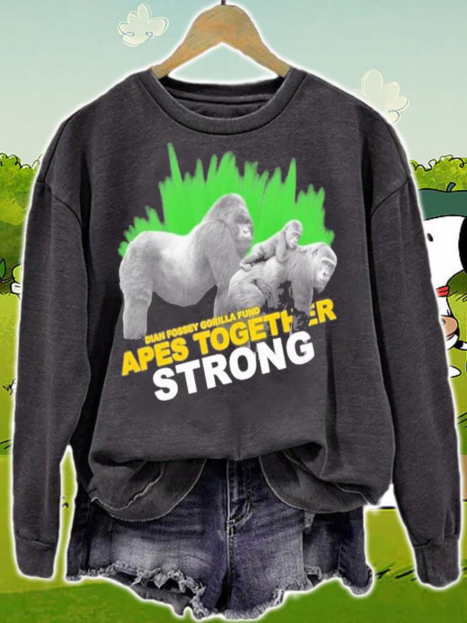 Dian Fossey Gorilla fund apes together strong t-shirt sweatshirt