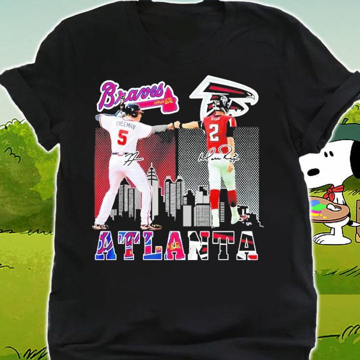 Atlanta Freddie Freeman Matt Ryan signatures shirt shirt