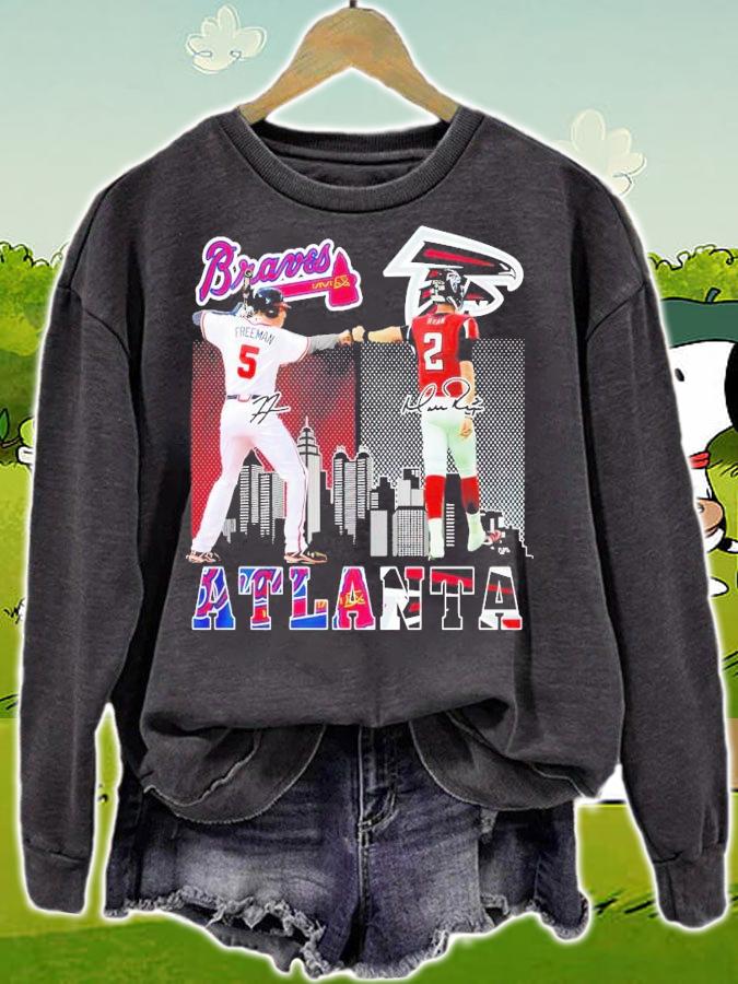 Atlanta Freddie Freeman Matt Ryan signatures shirt sweatshirt