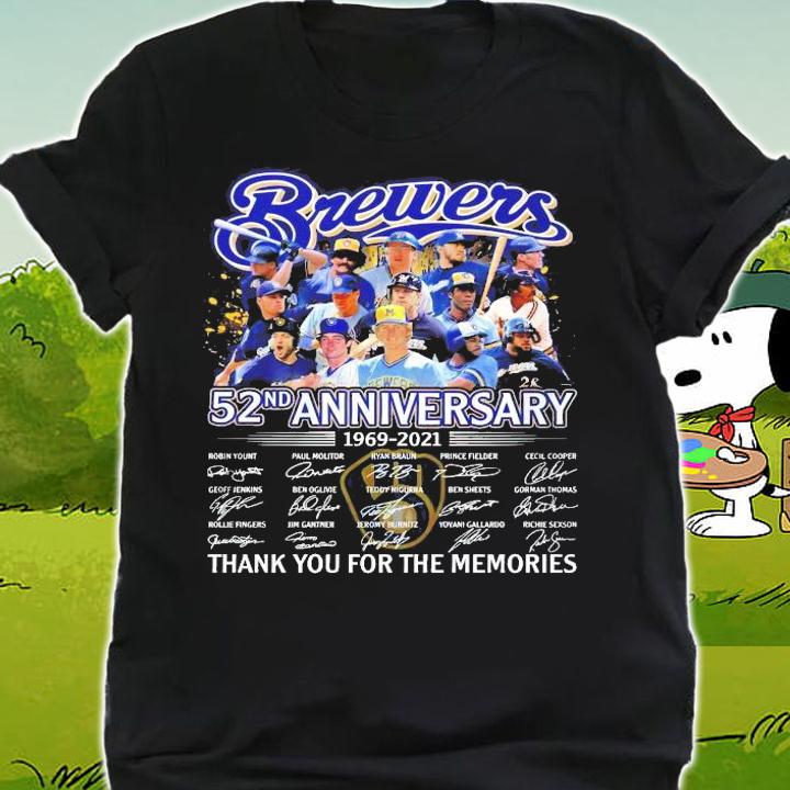 Brewers 52nd anniversary 1969 2021 thank you for the memories shirt shirt