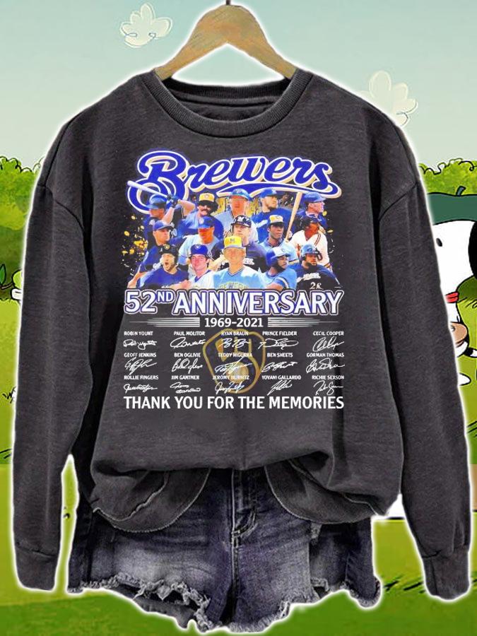 Brewers 52nd anniversary 1969 2021 thank you for the memories shirt sweatshirt