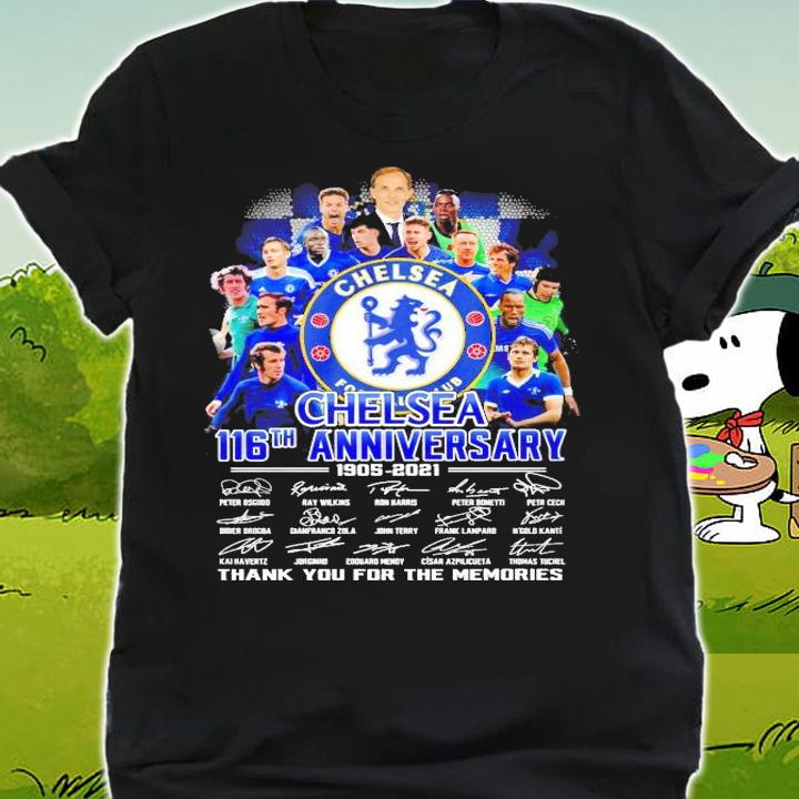 Chelsea 116th anniversary 1905 2021 thank you for the memories shirt shirt