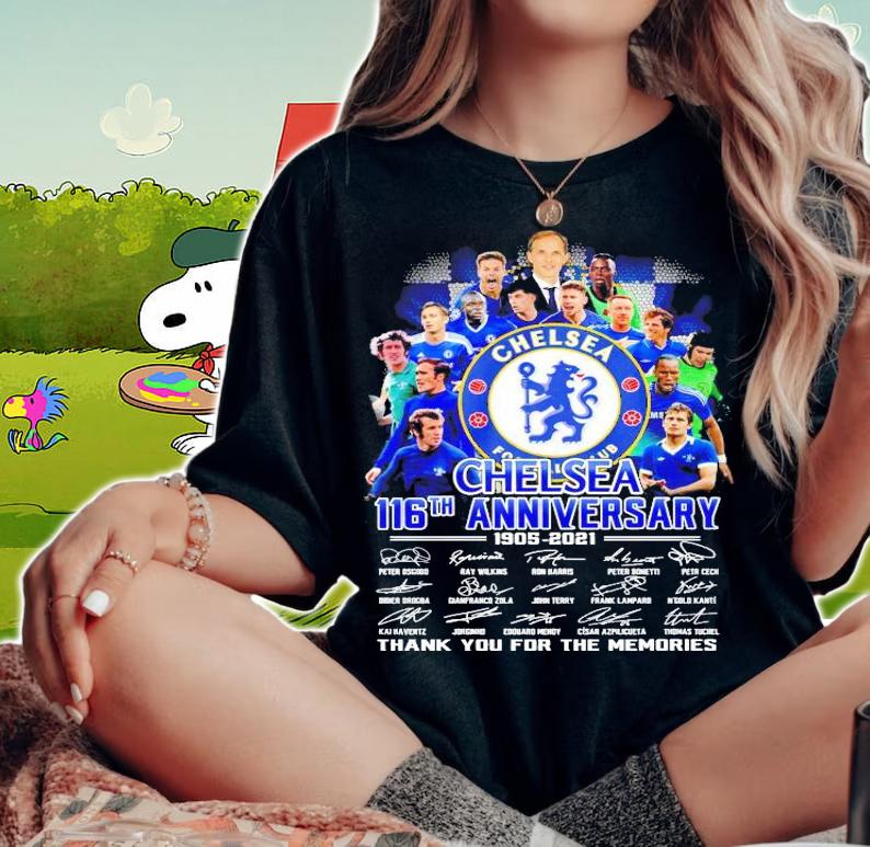 Chelsea 116th anniversary 1905 2021 thank you for the memories shirt woman shirt