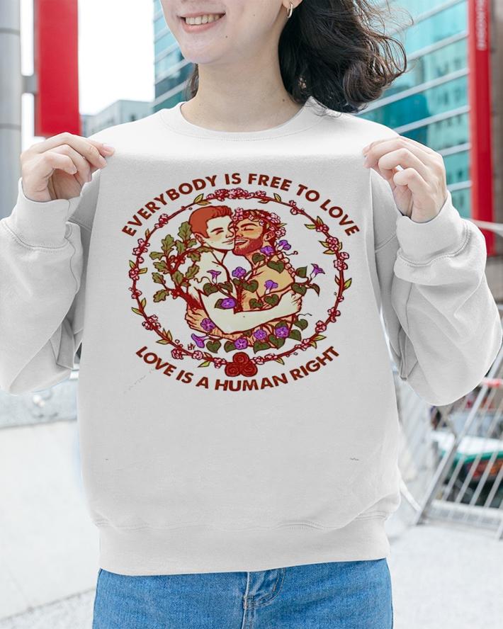 Everybody is free to love love is a human right shirt sweatshirt