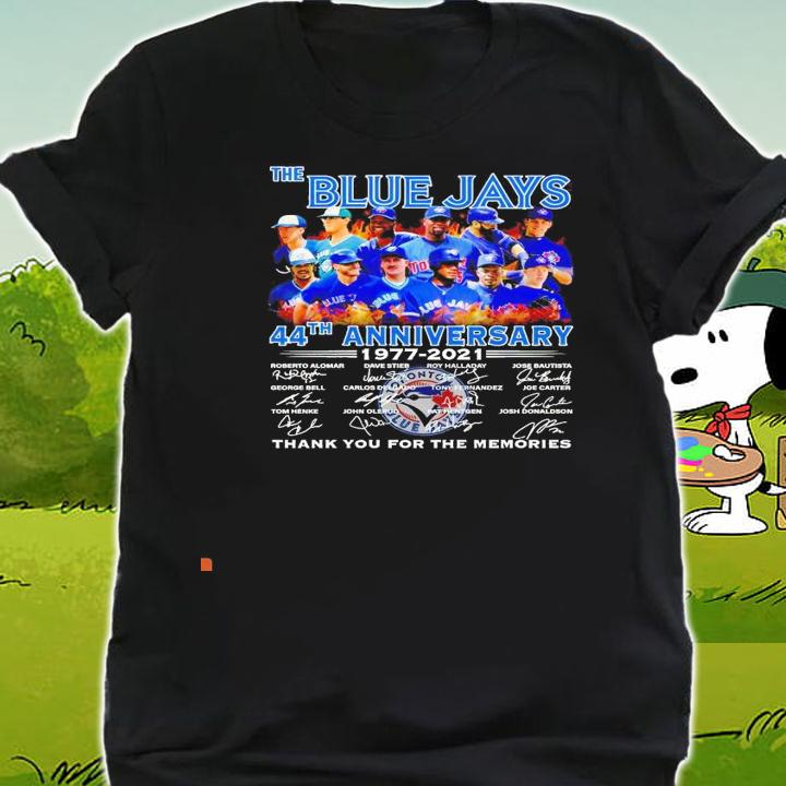 The Blue Jays 44th anniversary 1977 2021 signatures thank you for the memories shirt shirt