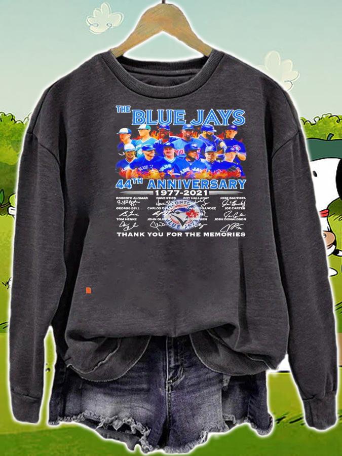 The Blue Jays 44th anniversary 1977 2021 signatures thank you for the memories shirt sweatshirt