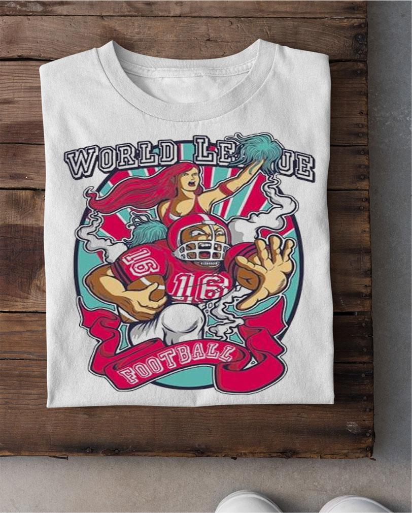 World League Football American football cartoon T-shirt shirt