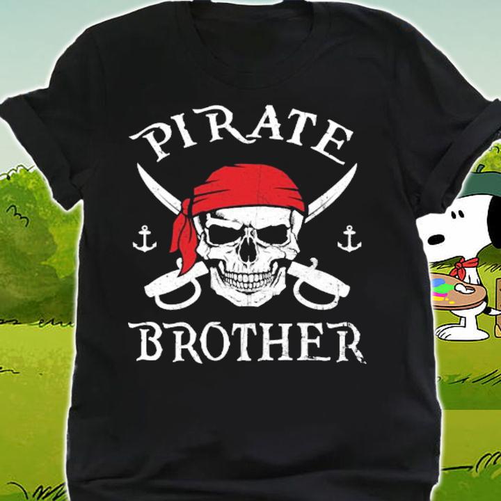 Pirate Brother Skull Halloween T-shirt shirt