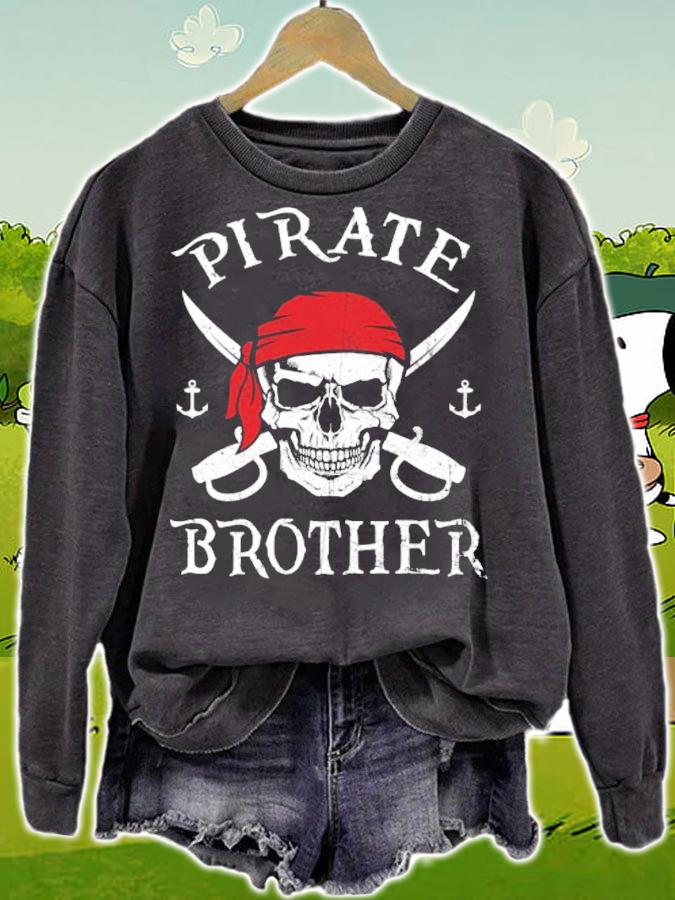 Pirate Brother Skull Halloween T-shirt sweatshirt