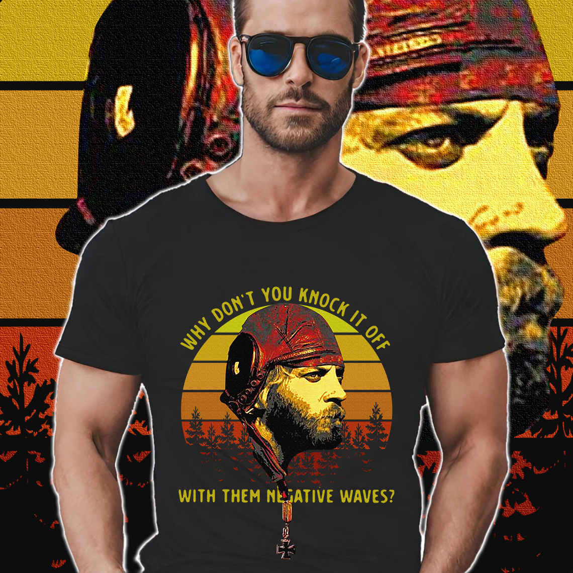 RIP Donald Sutherland Oddball Why Don't You Knock It Off With Them Negative Waves Sunset Shirt