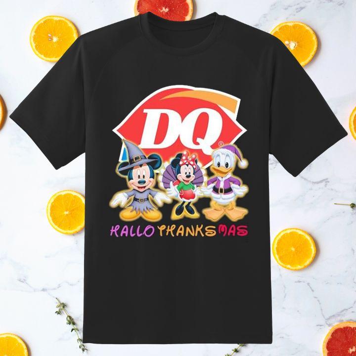 Dairy Queen Disney Mickey And Minnie Mouse Donald Duck Hallothanksmas Shirt