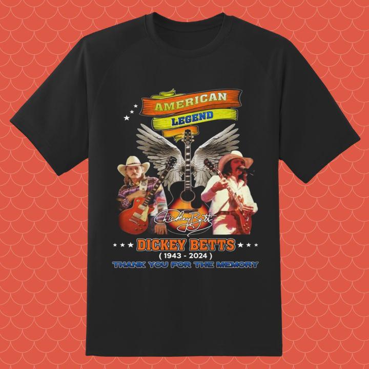American Guitarist Legend Dickey Betts 1943-2024 T-Shirt