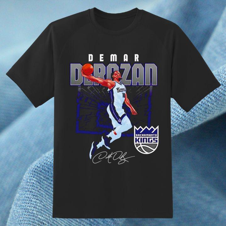 Premium Demar Derozan Sacramento Kings Basketball Autograph T-Shirt