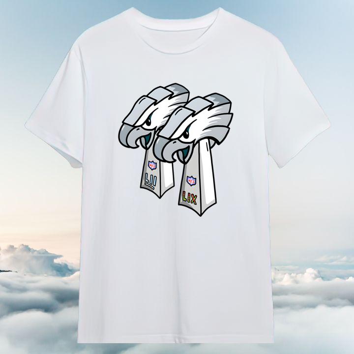 Philadelphia Eagles Win Super Bowl 2 Times Trophy NFL T-Shirt