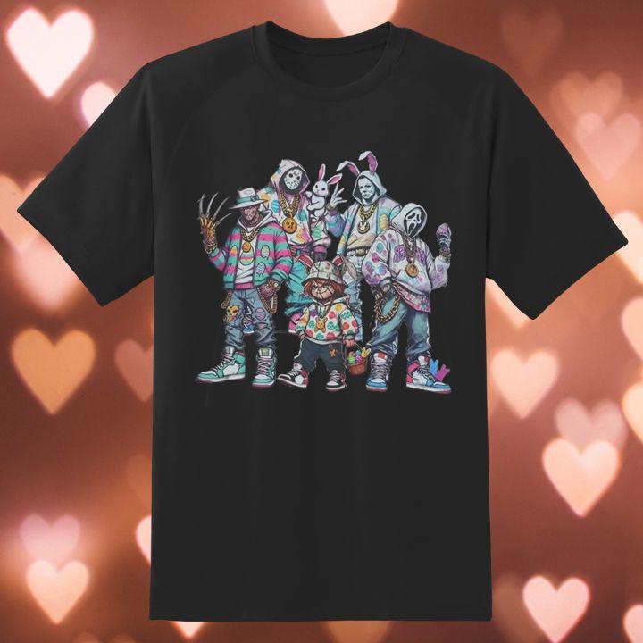 Easter Horror Movie Characters Thug Life Funny T-Shirt