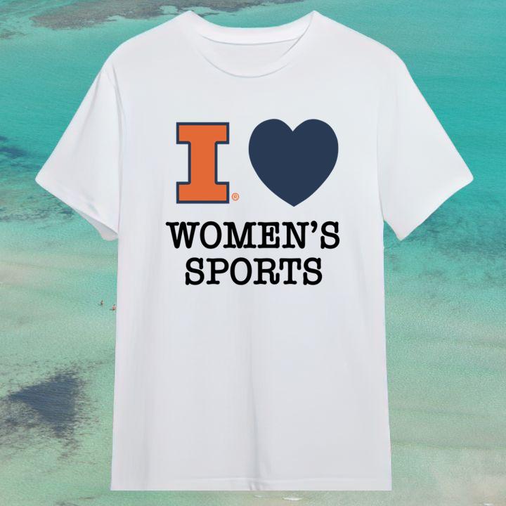 I Love Womens Sports Illinois Fighting Illini Basketball T-Shirt