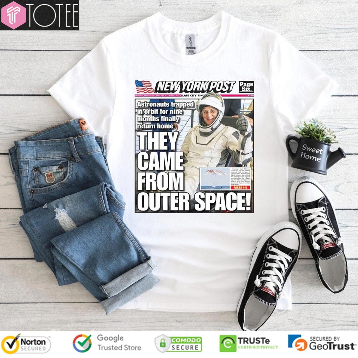 New York Post Astronauts They Come From Outer Space T-Shirt