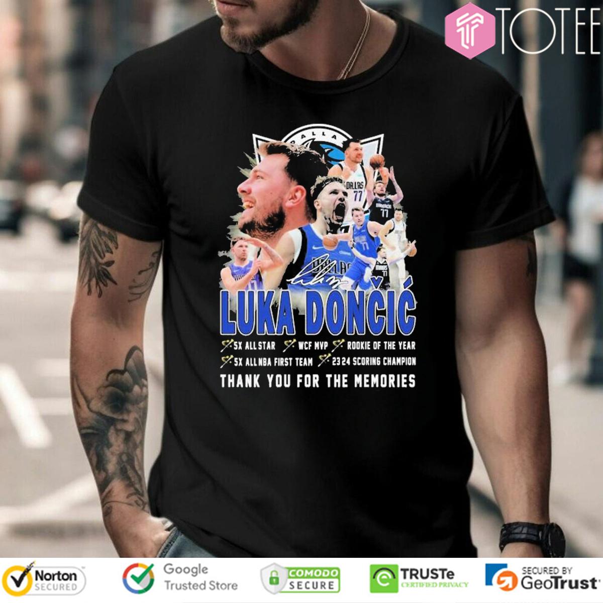 Luka Doncic Dallas Mavericks 5X All Star NBA MVP Signature t-shirt