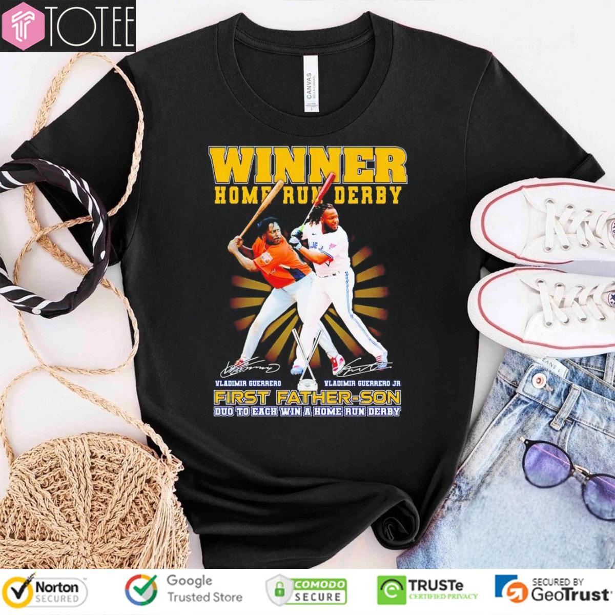 Vladimir Guerrero Father-Son Winner Home Run Derby Signatures T-shirt