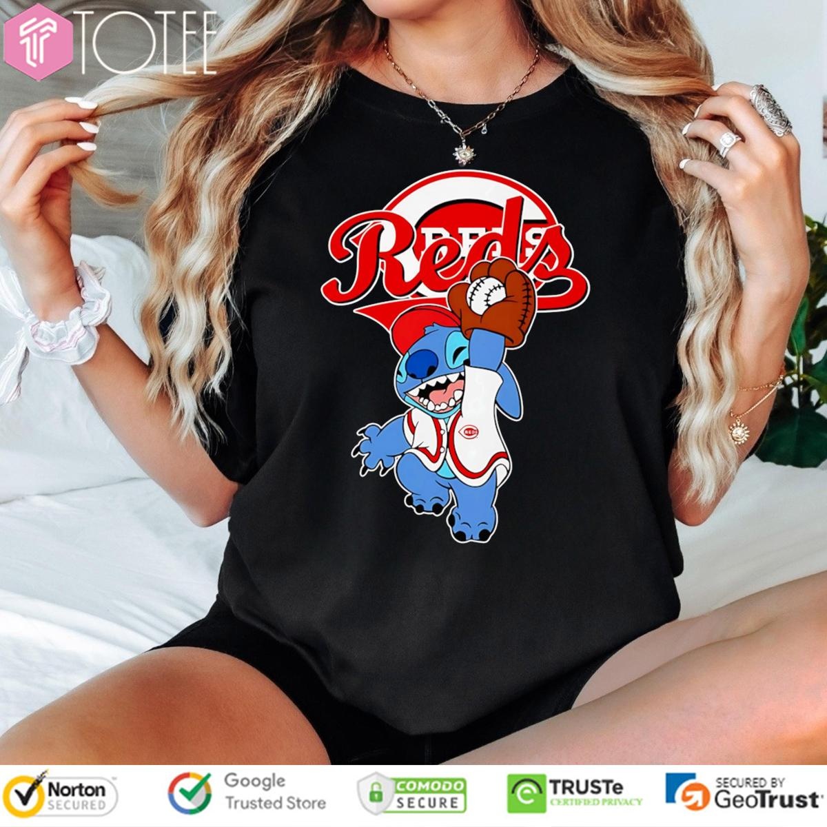 Disney Stitch Cincinnati Reds Baseball T-shirt