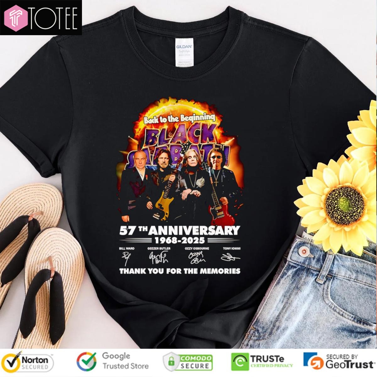 Back To The Beginning Black Sabbath 57Th Anniversary 1968-2025 Signatures T-shirt